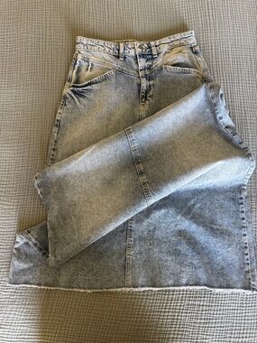 Free People Women's Long Denim Jeans Skirt